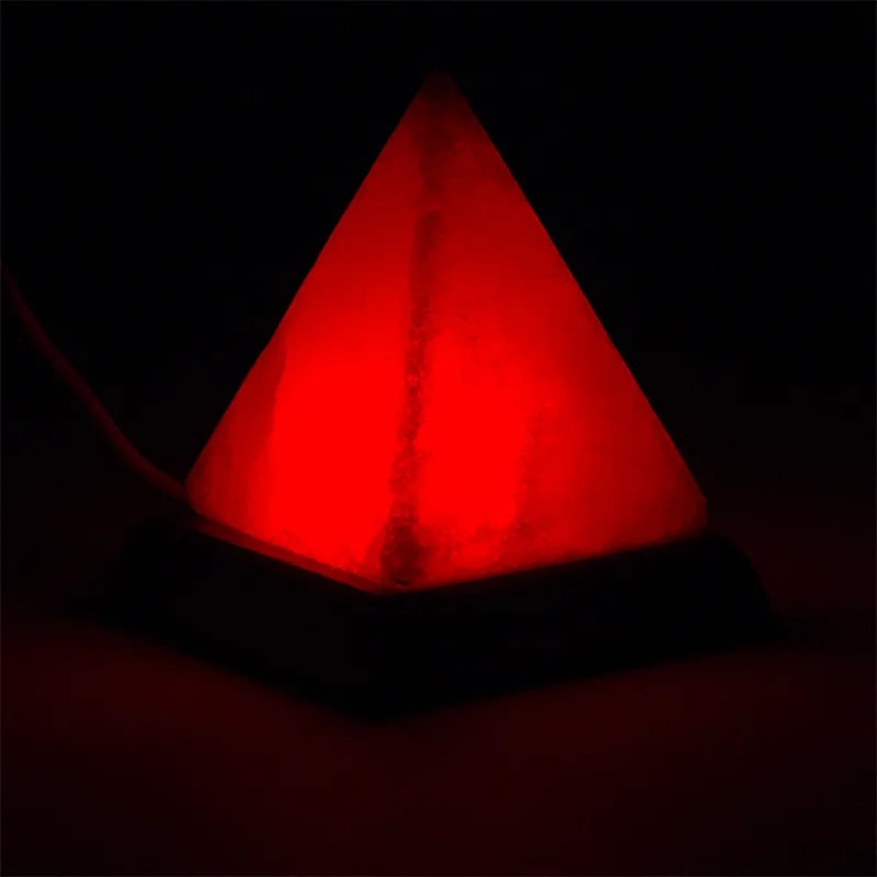 Zoutlamp piramide mood mini (400 gr) usb + led - Mindfulshop - wit