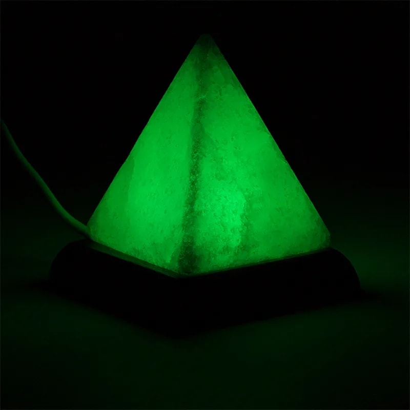 Zoutlamp piramide mood mini (400 gr) usb + led - Mindfulshop - wit