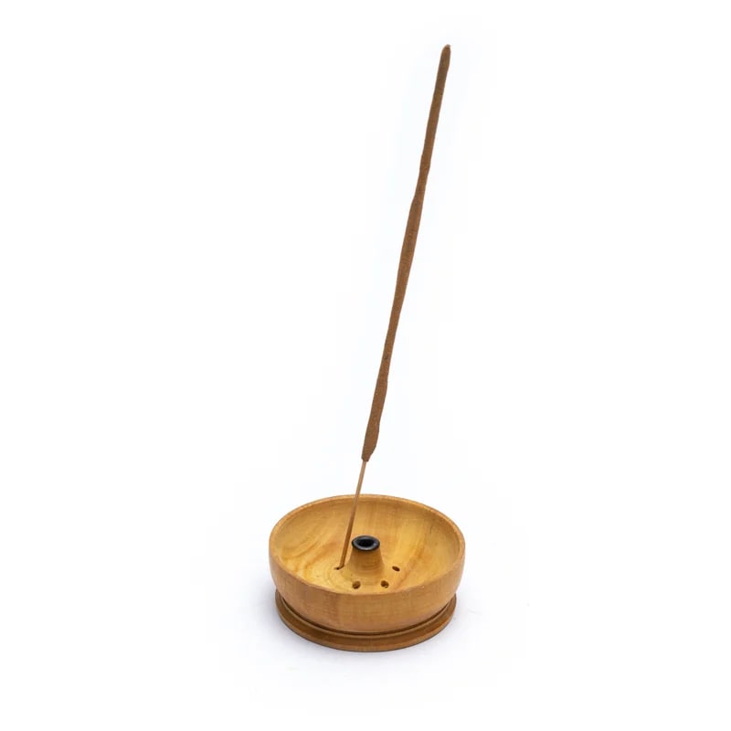 Wierookhouder kom licht hout - Mindfulshop - naturel