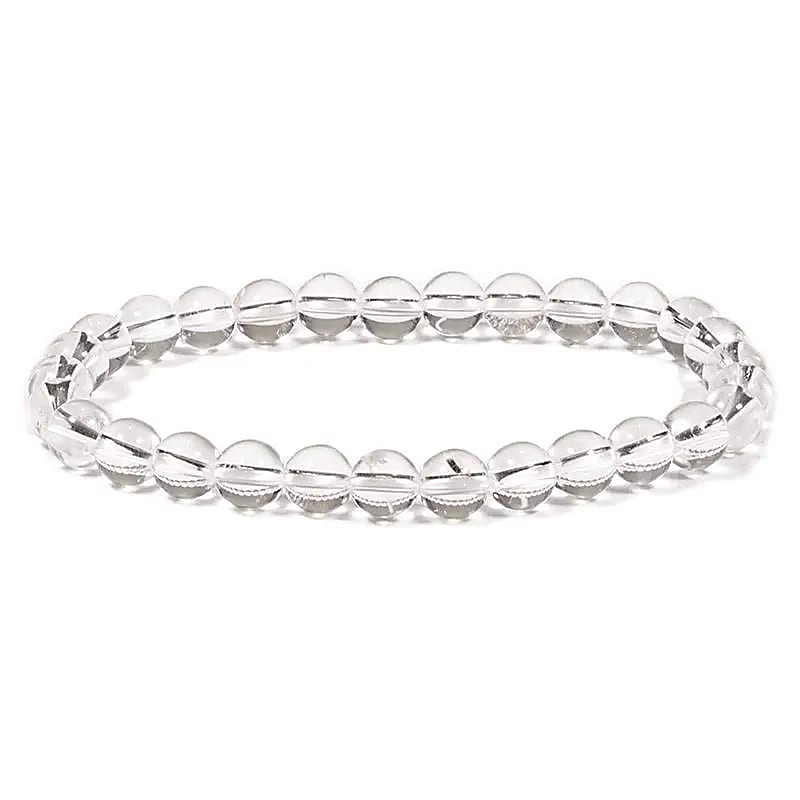 Edelsteen armband bergkristal 6mm - Mindfulshop - wit