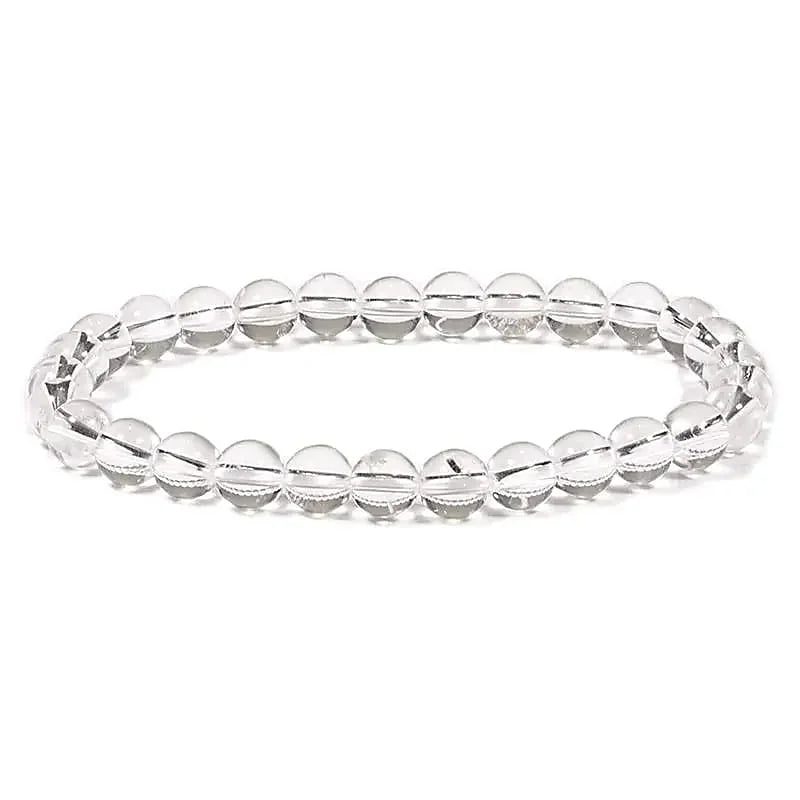 Edelsteen armband bergkristal 6mm - Mindfulshop - wit
