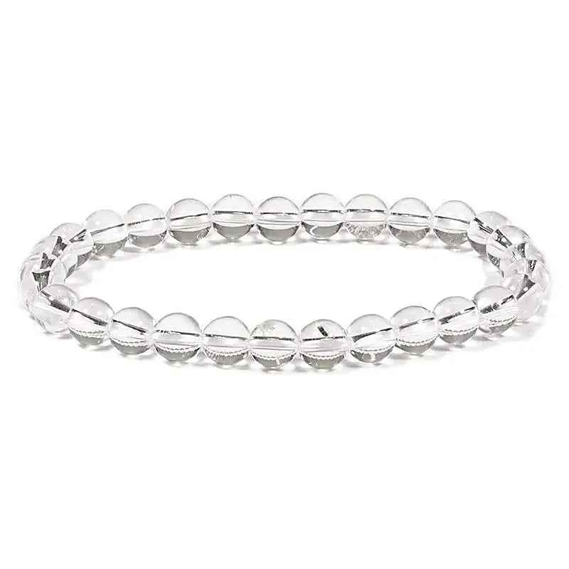 Edelsteen armband bergkristal 6mm - Mindfulshop - wit