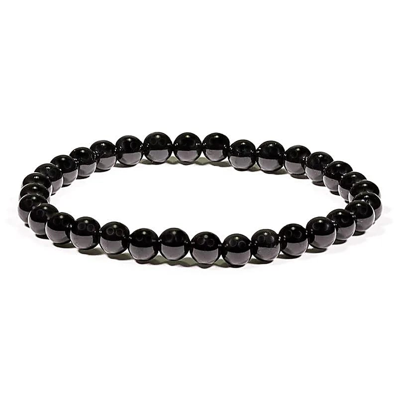 Edelsteen armband zwarte toermalijn 5mm - Mindfulshop - zwart
