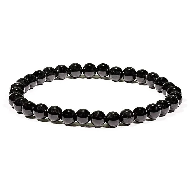 Edelsteen armband zwarte toermalijn 5mm - Mindfulshop - zwart