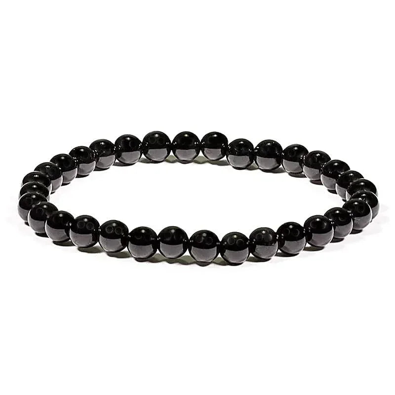 Edelsteen armband zwarte toermalijn 5mm - Mindfulshop - zwart