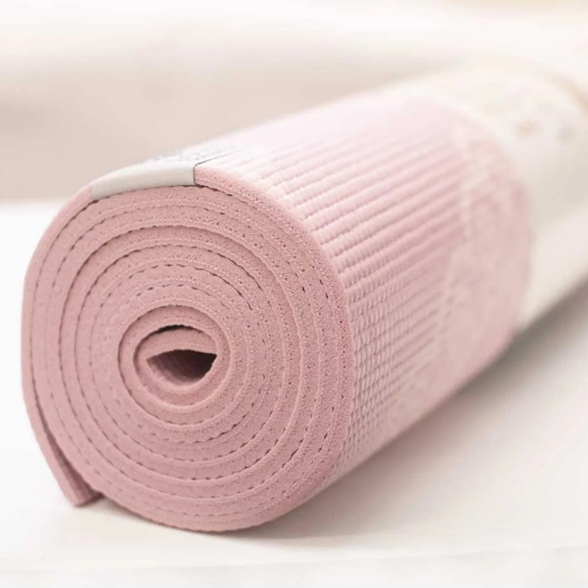 Yogamat Lotus print extra dik 6 mm sticky - Love Generation - roze