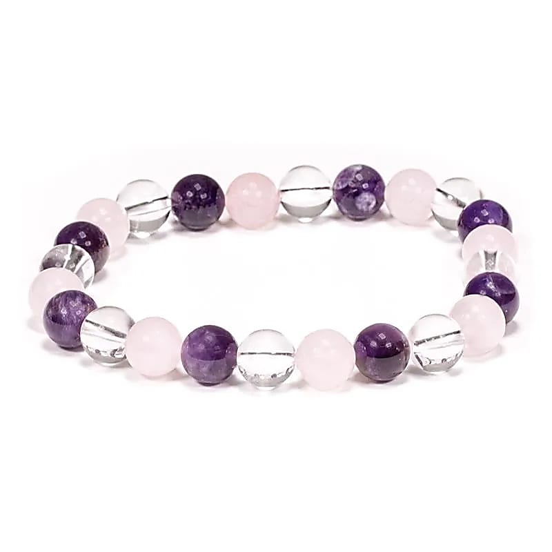 Edelsteen armband gouden driehoek mix 4mm - Mindfulshop - multicolor