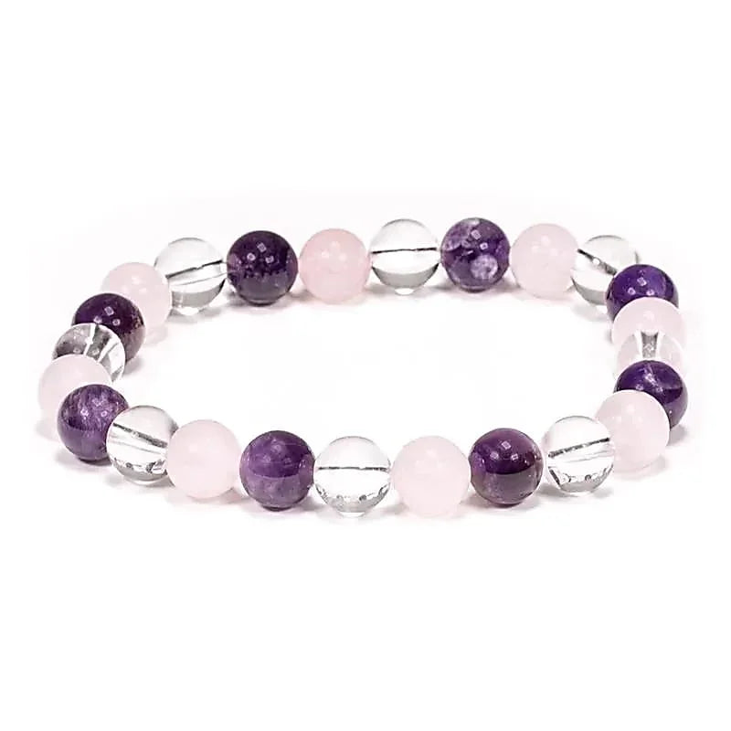 Edelsteen armband gouden driehoek mix 4mm - Mindfulshop - multicolor