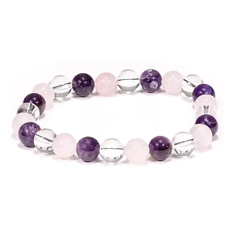 Edelsteen armband gouden driehoek mix 4mm - Mindfulshop - multicolor
