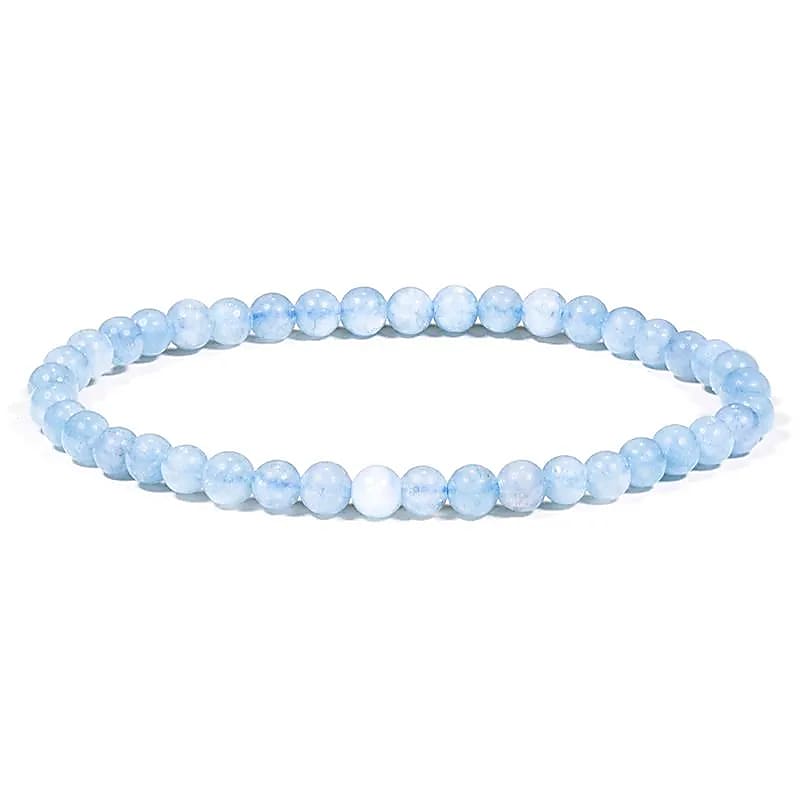 Edelsteen armband aquamarijn 4mm - Mindfulshop - blauw