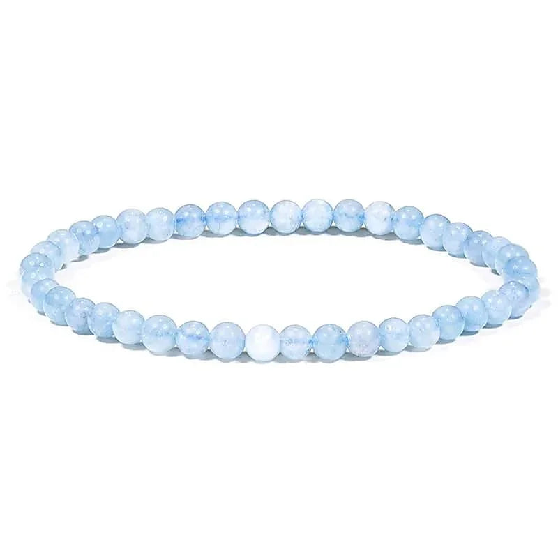 Edelsteen armband aquamarijn 4mm - Mindfulshop - blauw