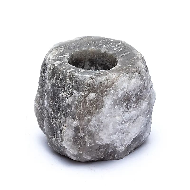 Waxinelichthouder zoutkristal grijs (800-1200 gr) - mindfulshop - grijs