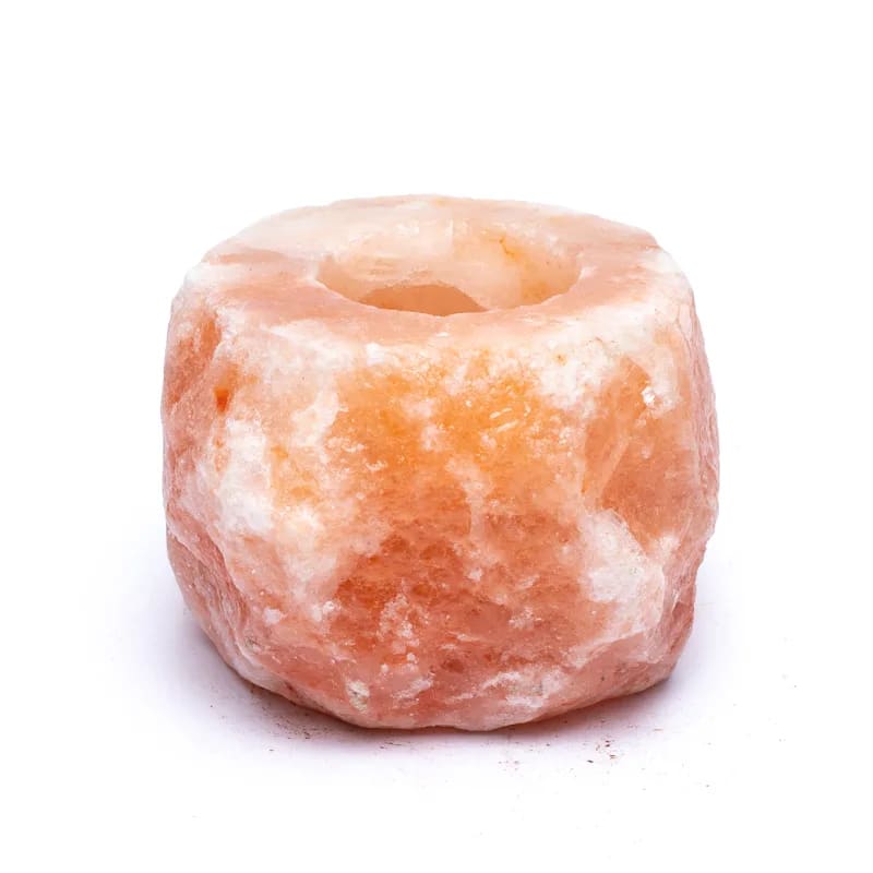 Waxinelichthouder zoutkristal roze (800-1200 gr) - mindfulshop - oranje
