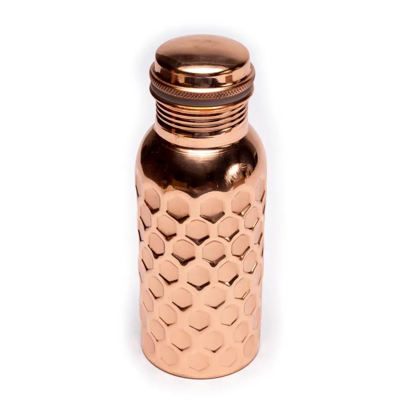 Koperen waterfles gehamerd – 500 ml