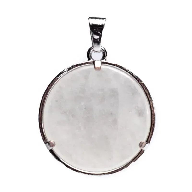 Edelsteen hanger voor ketting bloem des levens met bergkristal - Mindfulshop - zilver