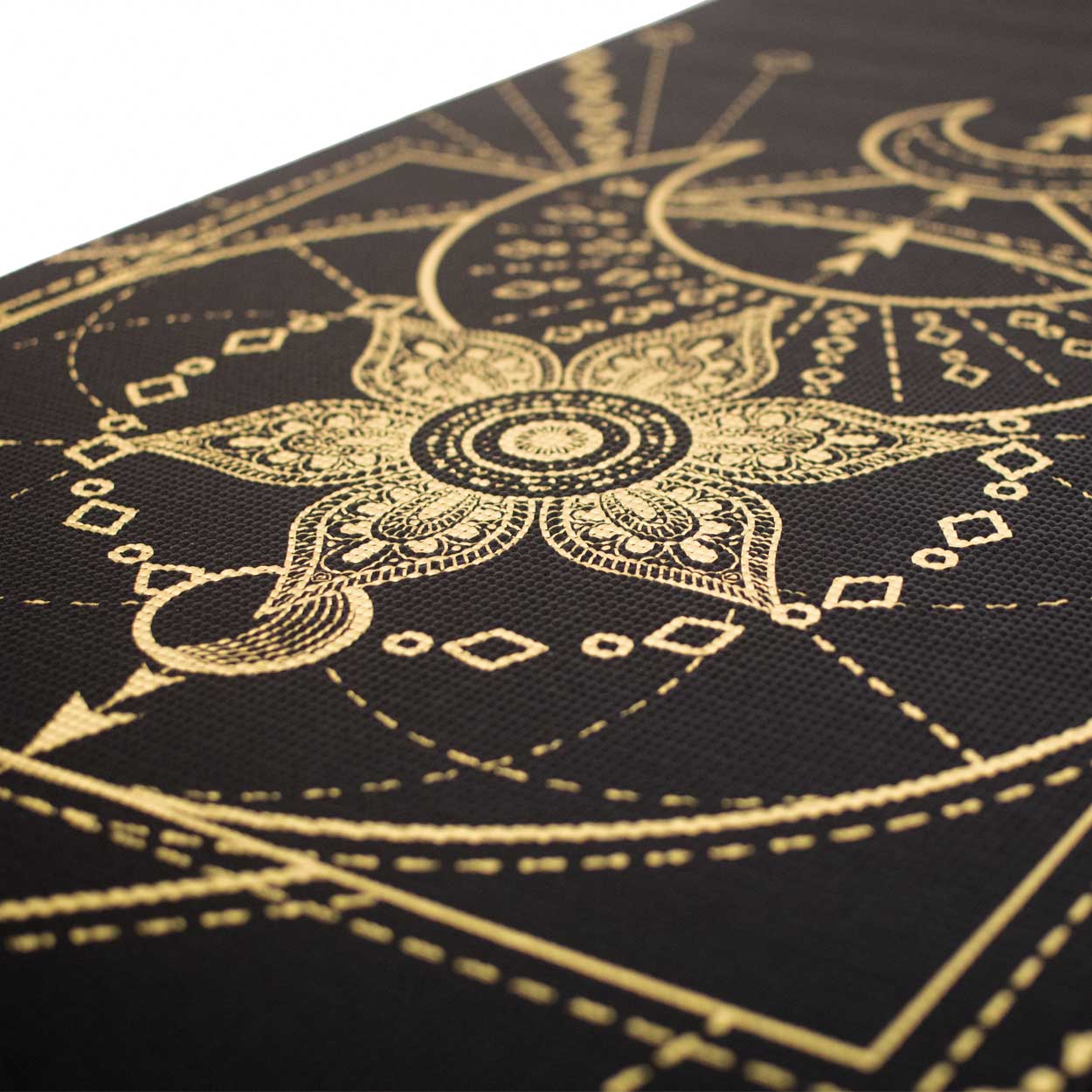 Yogamat Sacred print extra dik 6 mm - Love Generation - zwart / goud
