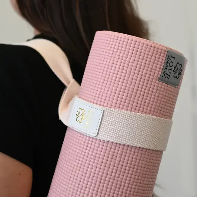 Yogamat draagriem - Love Generation - precious pink - The Mindfulshop