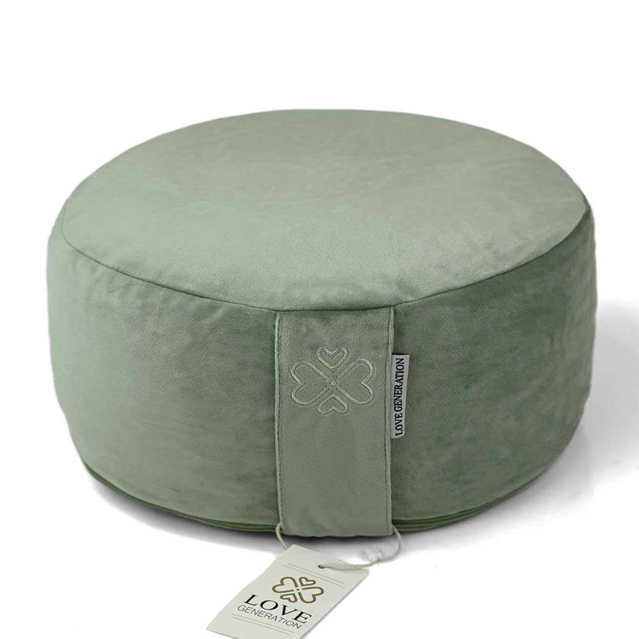 Meditatiekussen rond velvet - Love Generation - sage