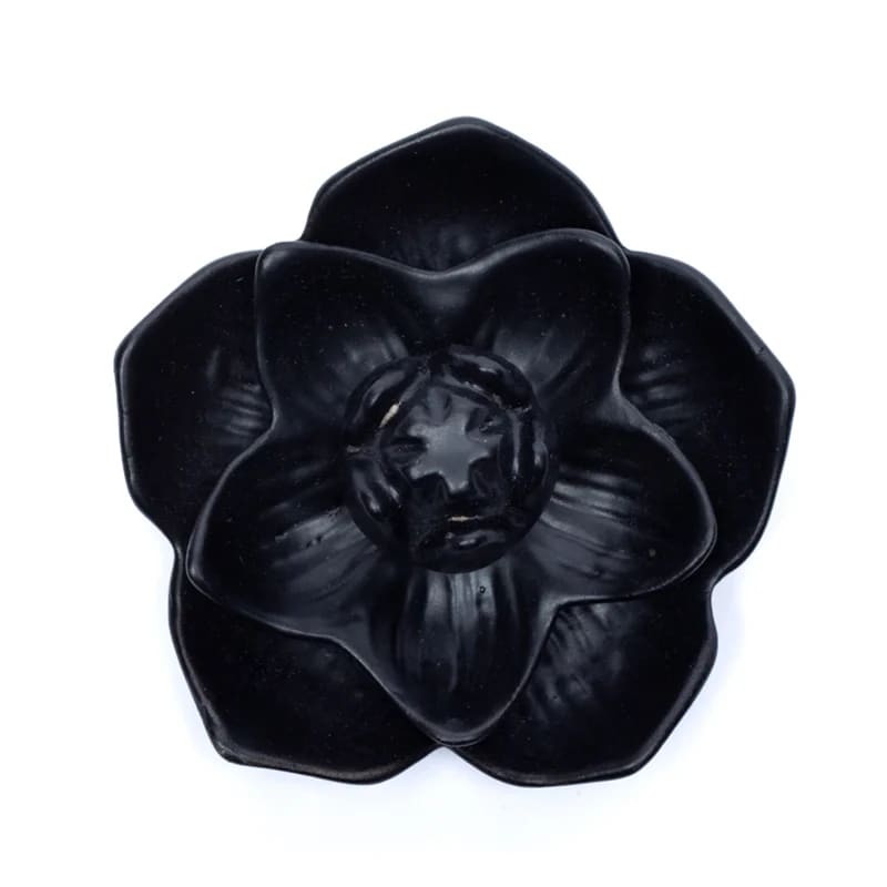 Backflow wierookhouder waterval lotusbloem - Mindfulshop - zwart