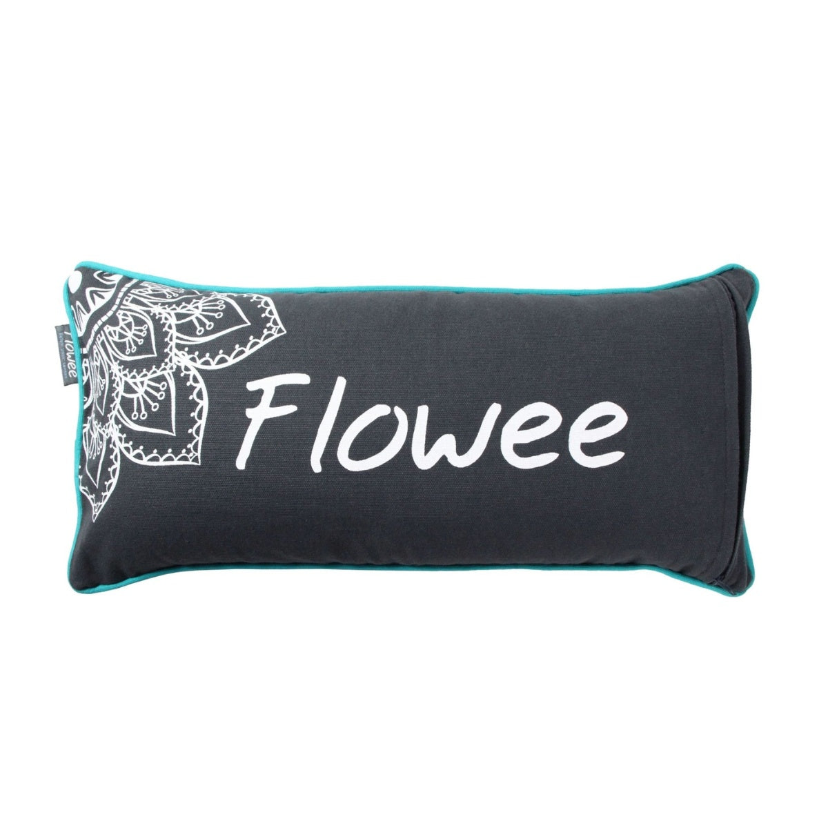 Spijkermat kussen - Flowee - grijs / zeegroen