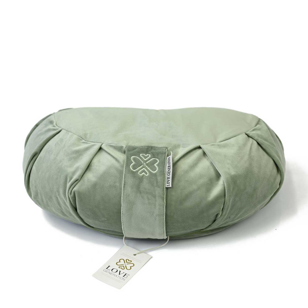 Meditatiekussen halve maan velvet - Love Generation - sage