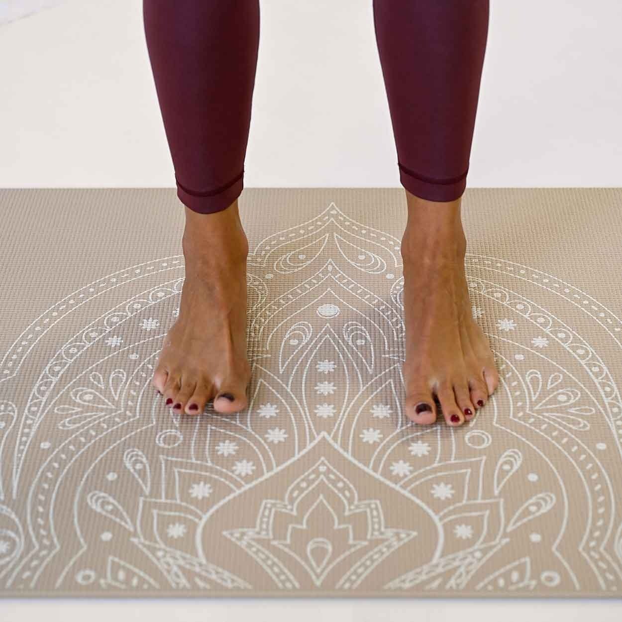 Yogamat Mystical print extra dik 6 mm - Love Generation - zand