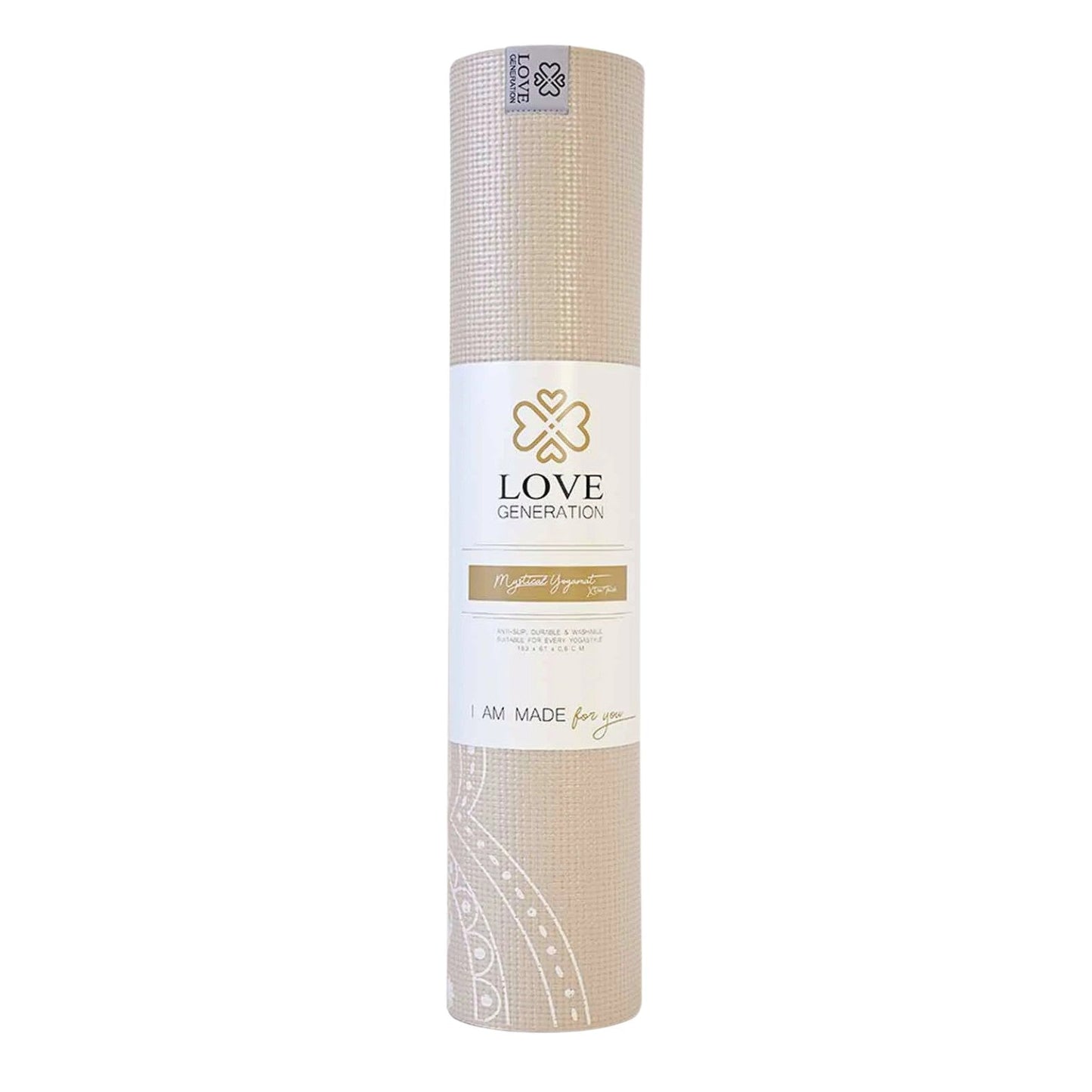 Yogamat Mystical print extra dik 6 mm - Love Generation - zand