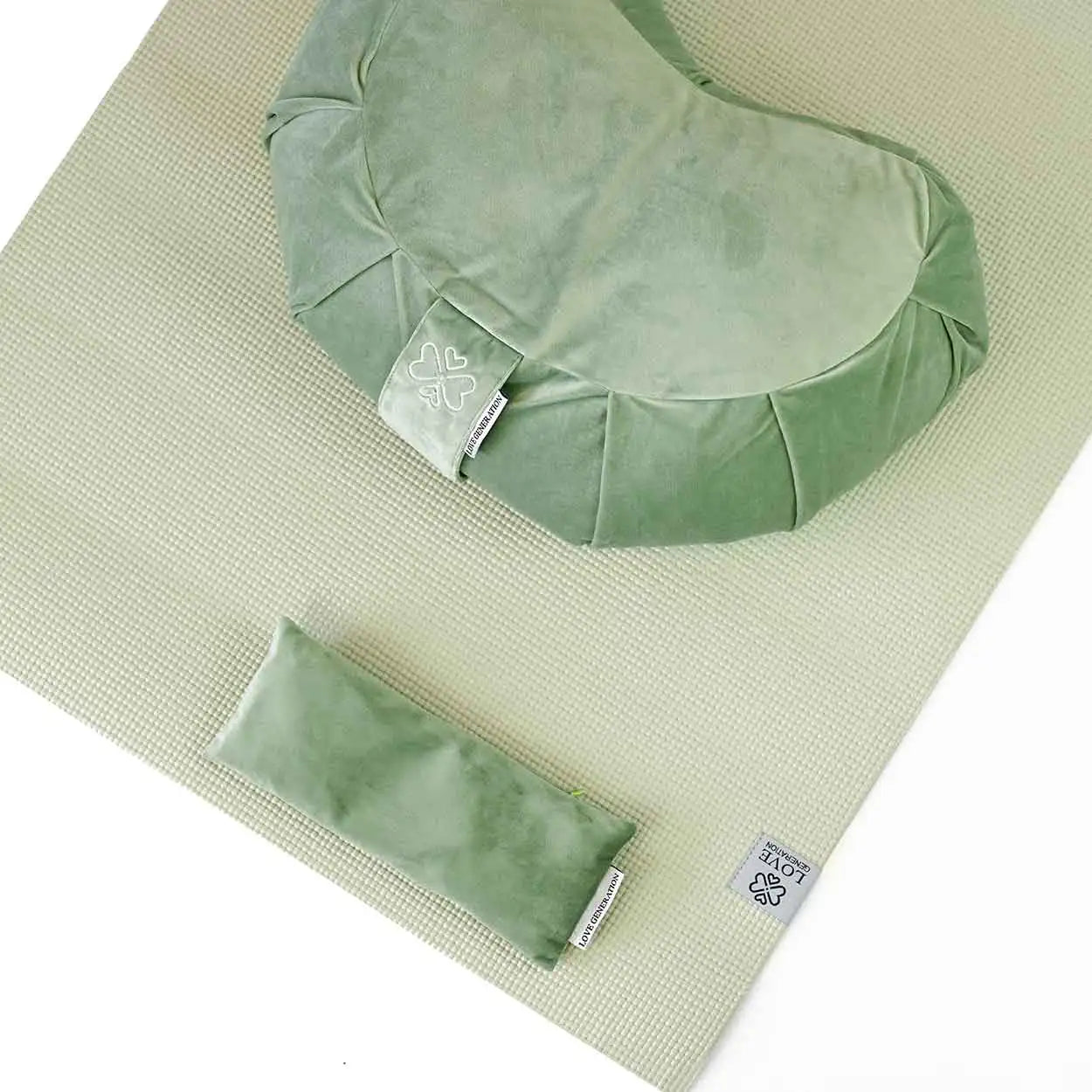 Yogamat extra lang en dik 6 mm - Love Generation - sage