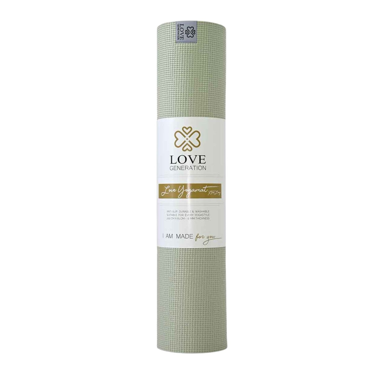 Yogamat extra lang en dik 6 mm - Love Generation - sage