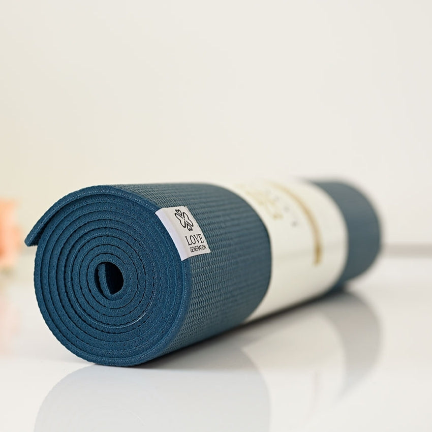Yogamat extra lang en dik 6 mm - Love Generation - donkerblauw