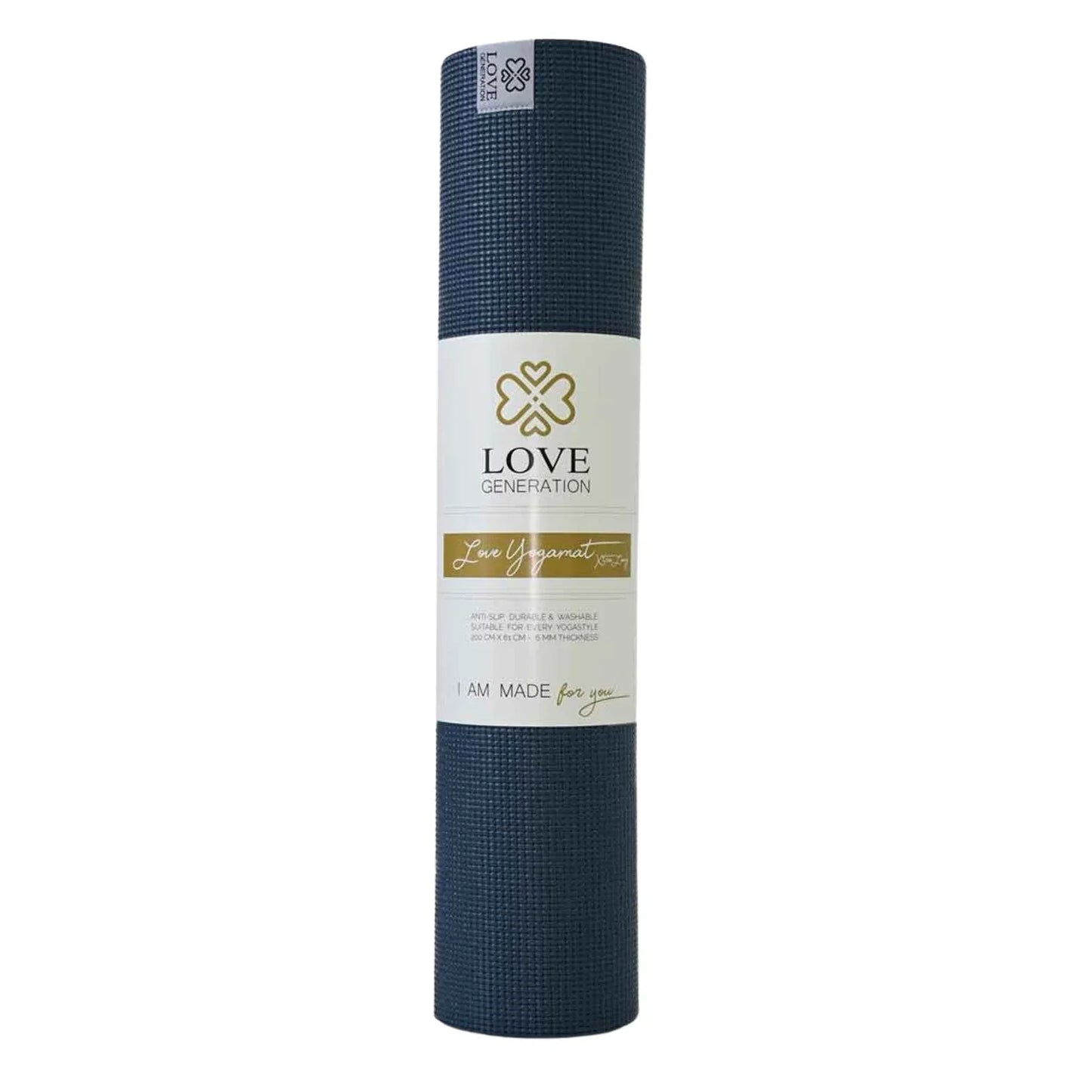 Yogamat extra lang en dik 6 mm - Love Generation - donkerblauw