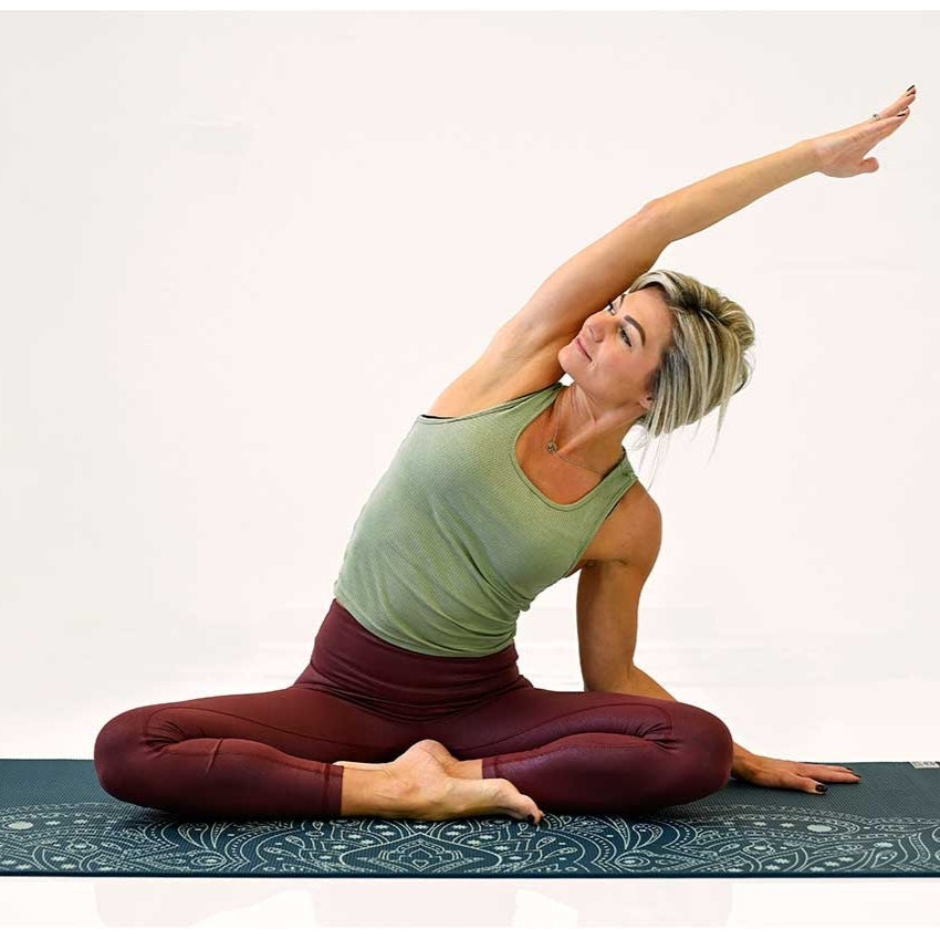 Yogamat Mystical print extra dik 6 mm - Love Generation - donkerblauw
