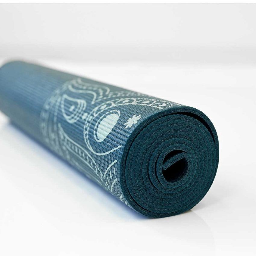 Yogamat Mystical print extra dik 6 mm - Love Generation - donkerblauw