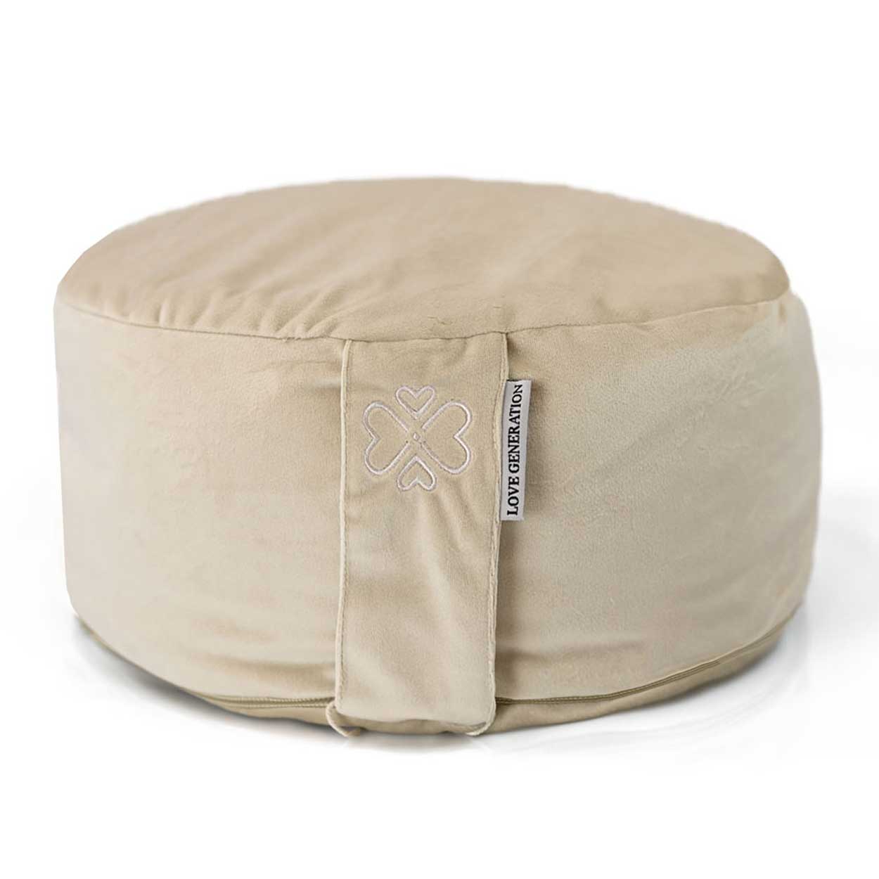 Meditatiekussen rond velvet - Love Generation - zand