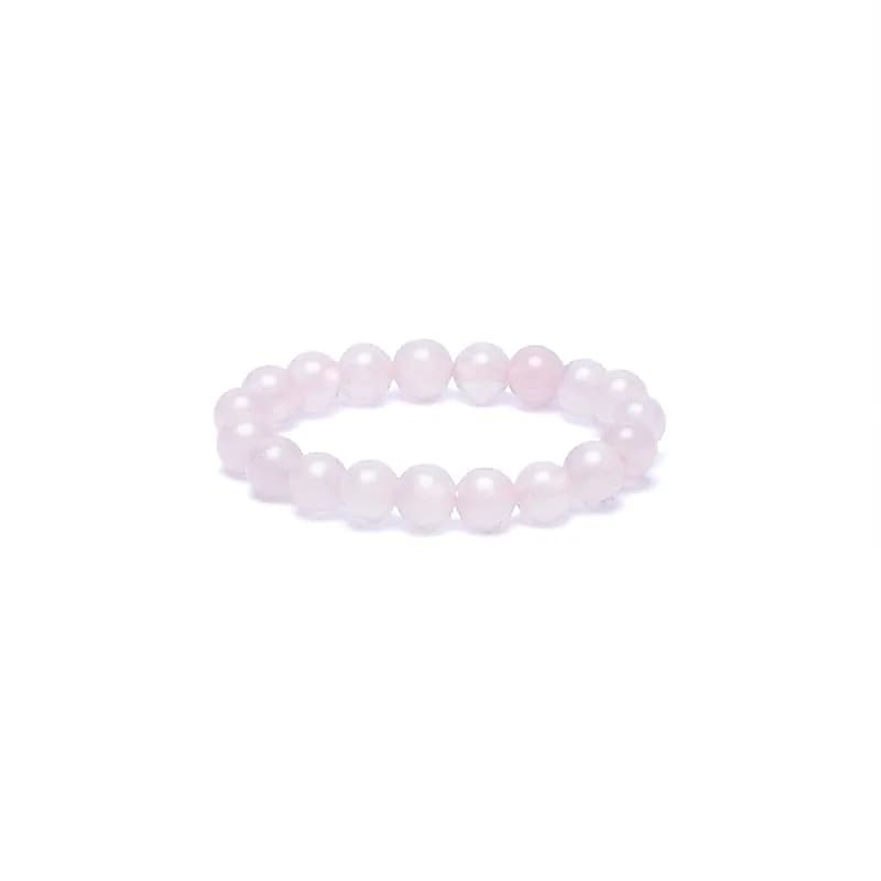 Edelsteen ring elastisch rozenkwarts - Mindfulshop - roze