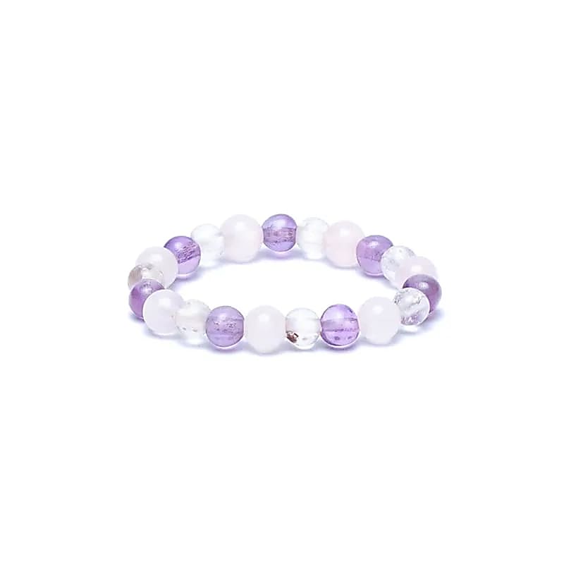 Edelsteen ring elastisch gouden driehoek - Mindfulshop - multicolor