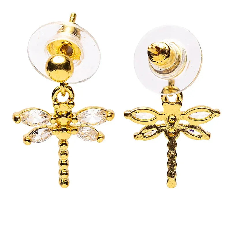 Oorbellen libelle - goud - The Mindfulshop