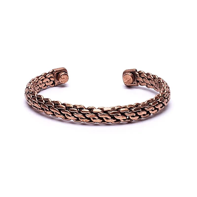 Koperen armband magnetisch gevlochten