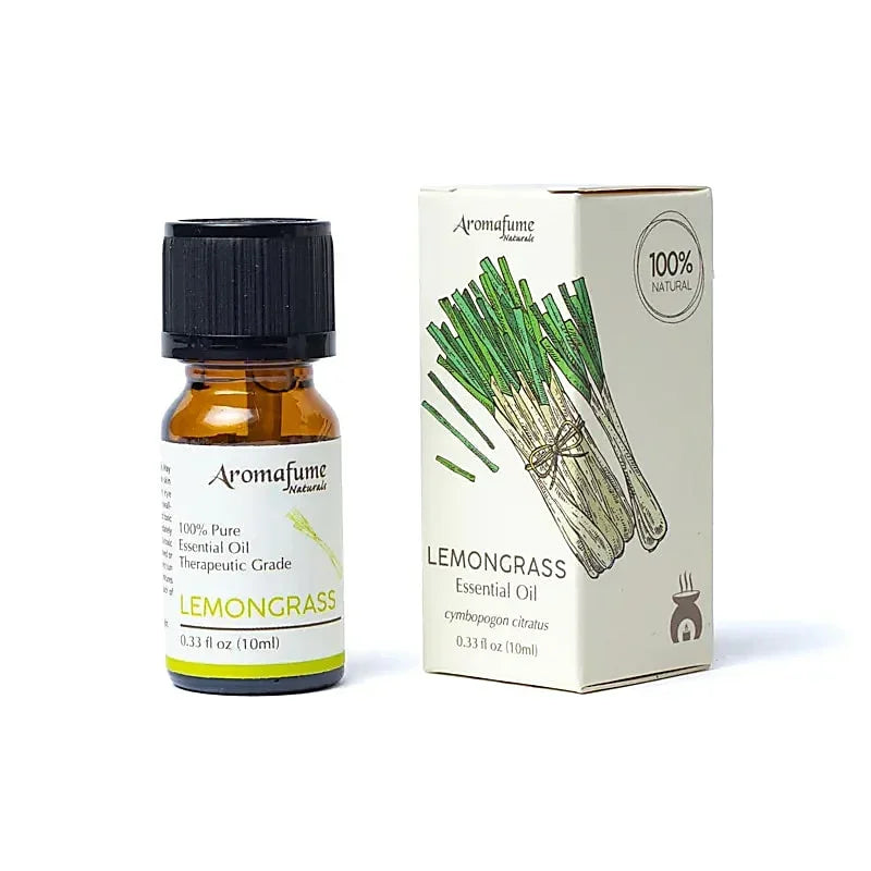 Aromafume Lemongrass essentiële olie flesje met bijbehorende verpakking