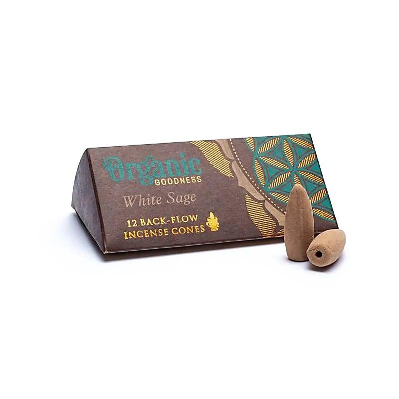 Backflow wierookkegels witte salie natuurlijk - Organic Goodness