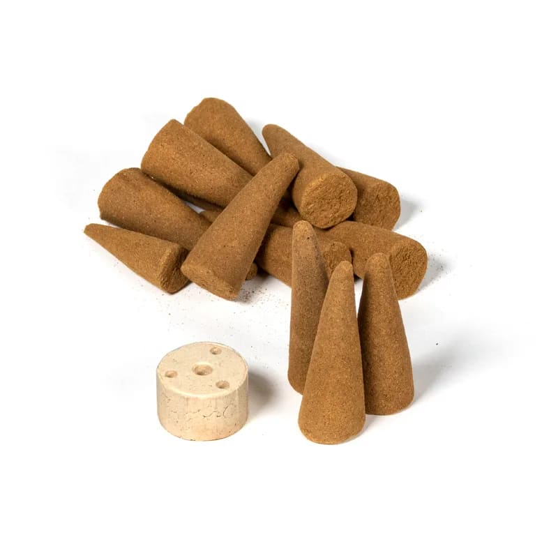 Wierookkegels dragon's blood + houder - Organic Goodness