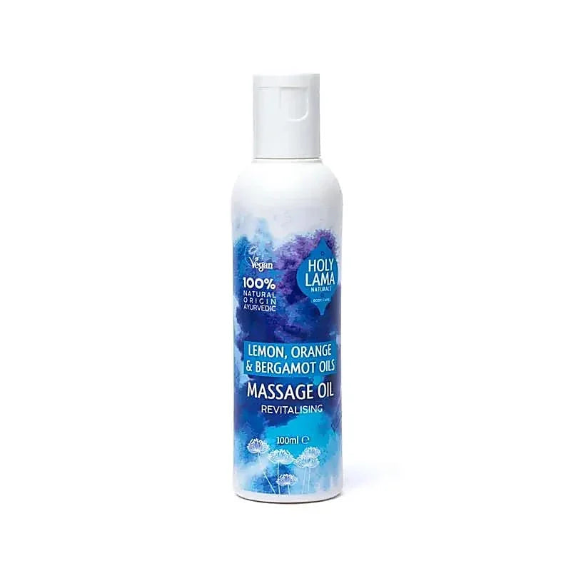 Holy Lama Natural Massage Oil met citroen, sinaasappel en bergamot, 100ml