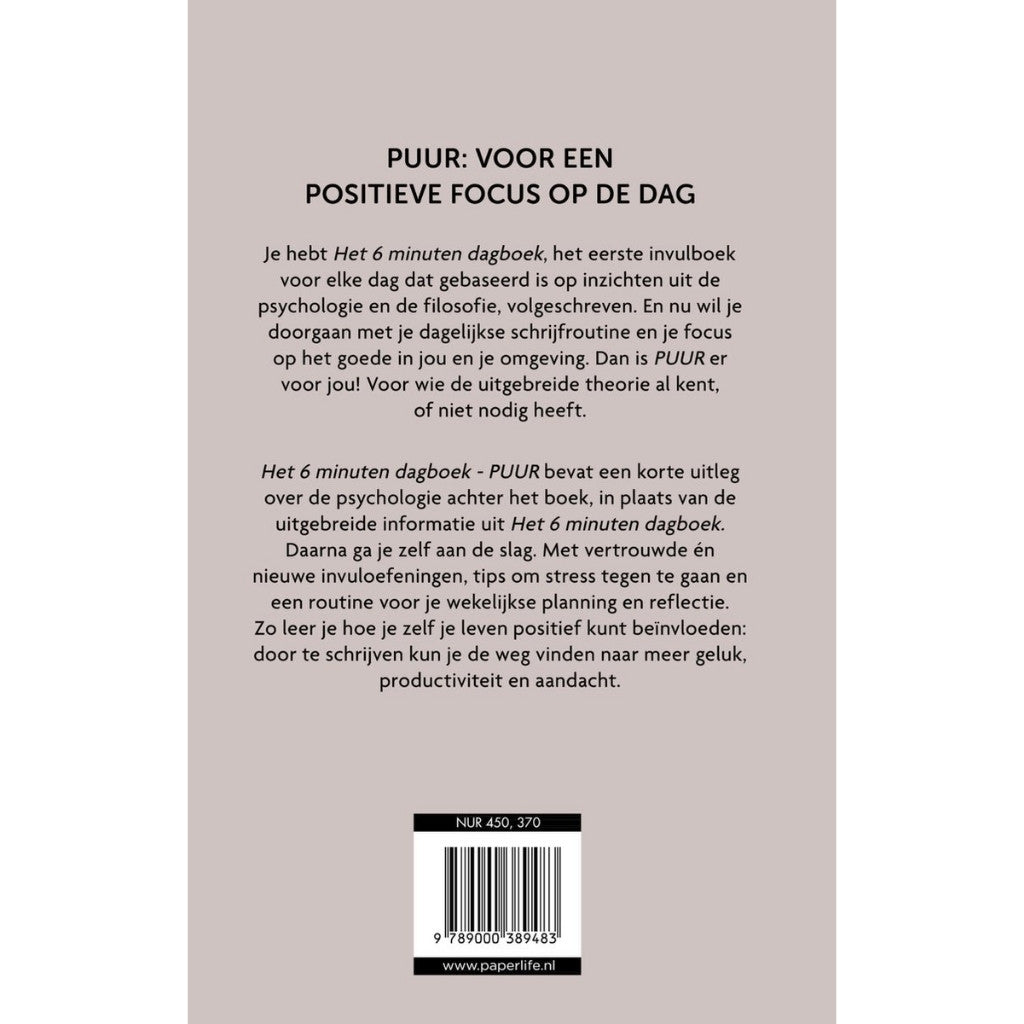 Het 6 minuten dagboek Puur - grijs