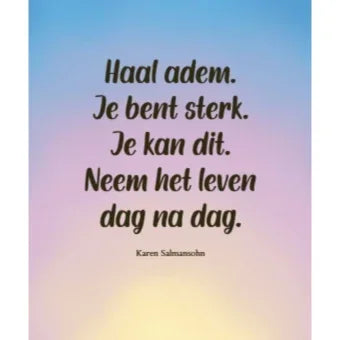 Motiverende quote op kleurverloop achtergrond, focus op inspiratie en mentale rust.