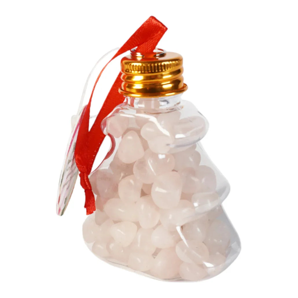 Kerstbal met roze kwarts edelstenen - DOA - The Mindfulshop