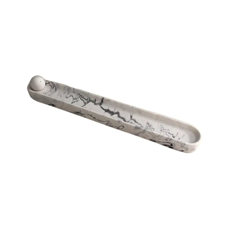 Wierookhouder handgemaakt jesmonite - grey marmer