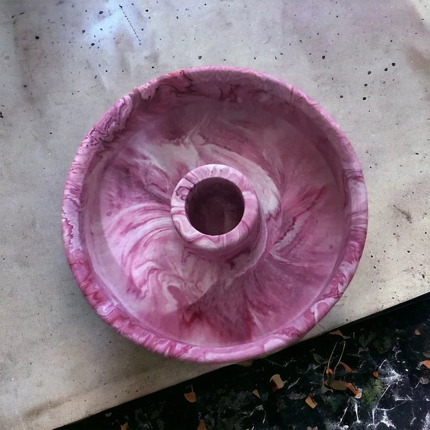 Palo Santo / kaarsenstokhouder handgemaakt jesmonite - roze - The Mindfulshop