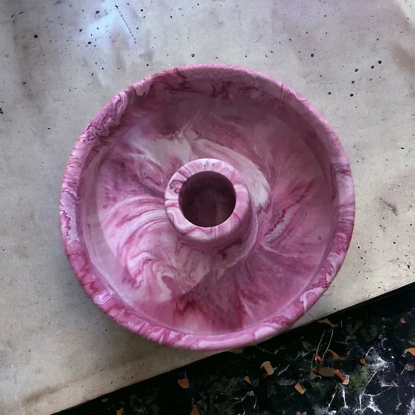Palo Santo / kaarsenstokhouder handgemaakt jesmonite - roze - The Mindfulshop