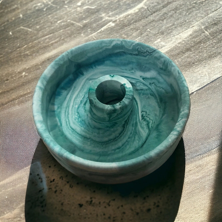 Palo Santo / kaarsenstokhouder handgemaakt jesmonite - groen