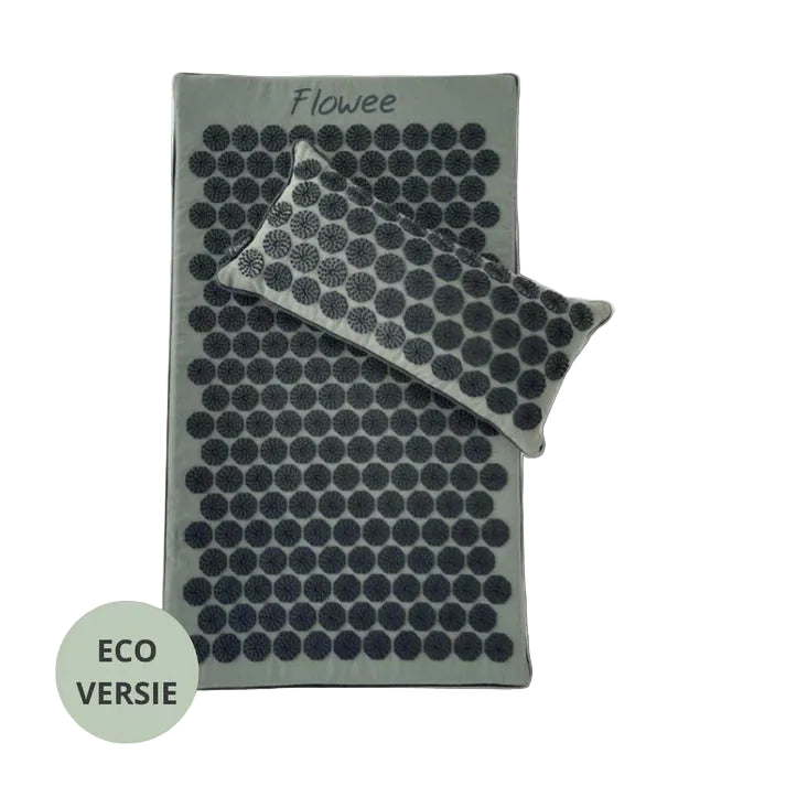 Flowee ECO spijkermat set - groen / grijs
